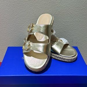 Stuart Weitzman Gold Crystal Sandals